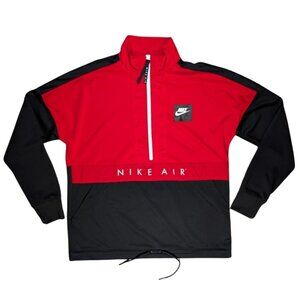 Nike Air Half Zip Pullover Jacket Men’s Large Red Black Athletic Track Top